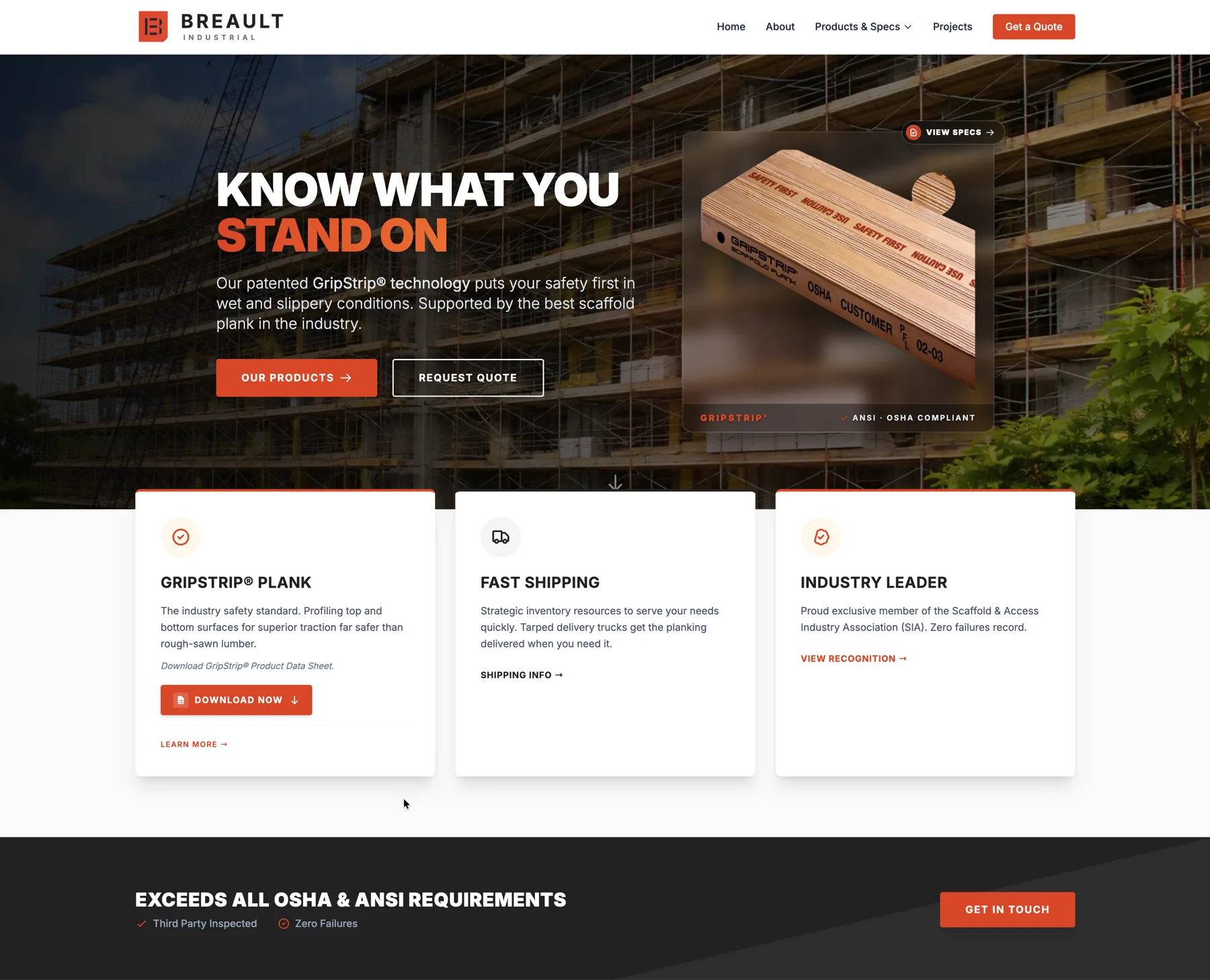 Breault Industrial Group website screenshot