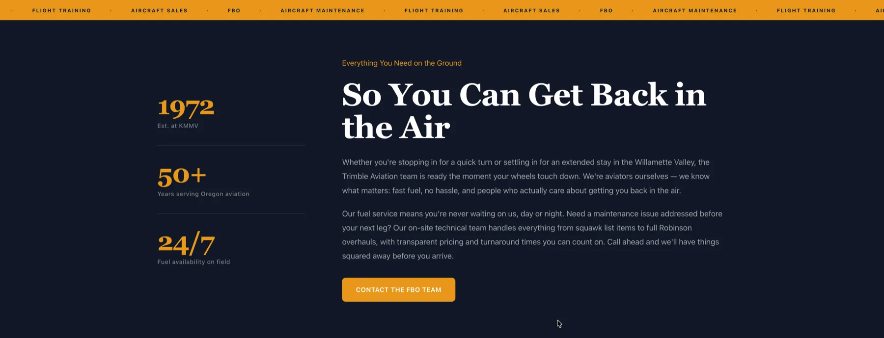 Posted ramp fees and live 100LL & Jet A fuel pricing — the transparency transient pilots reward with their business.