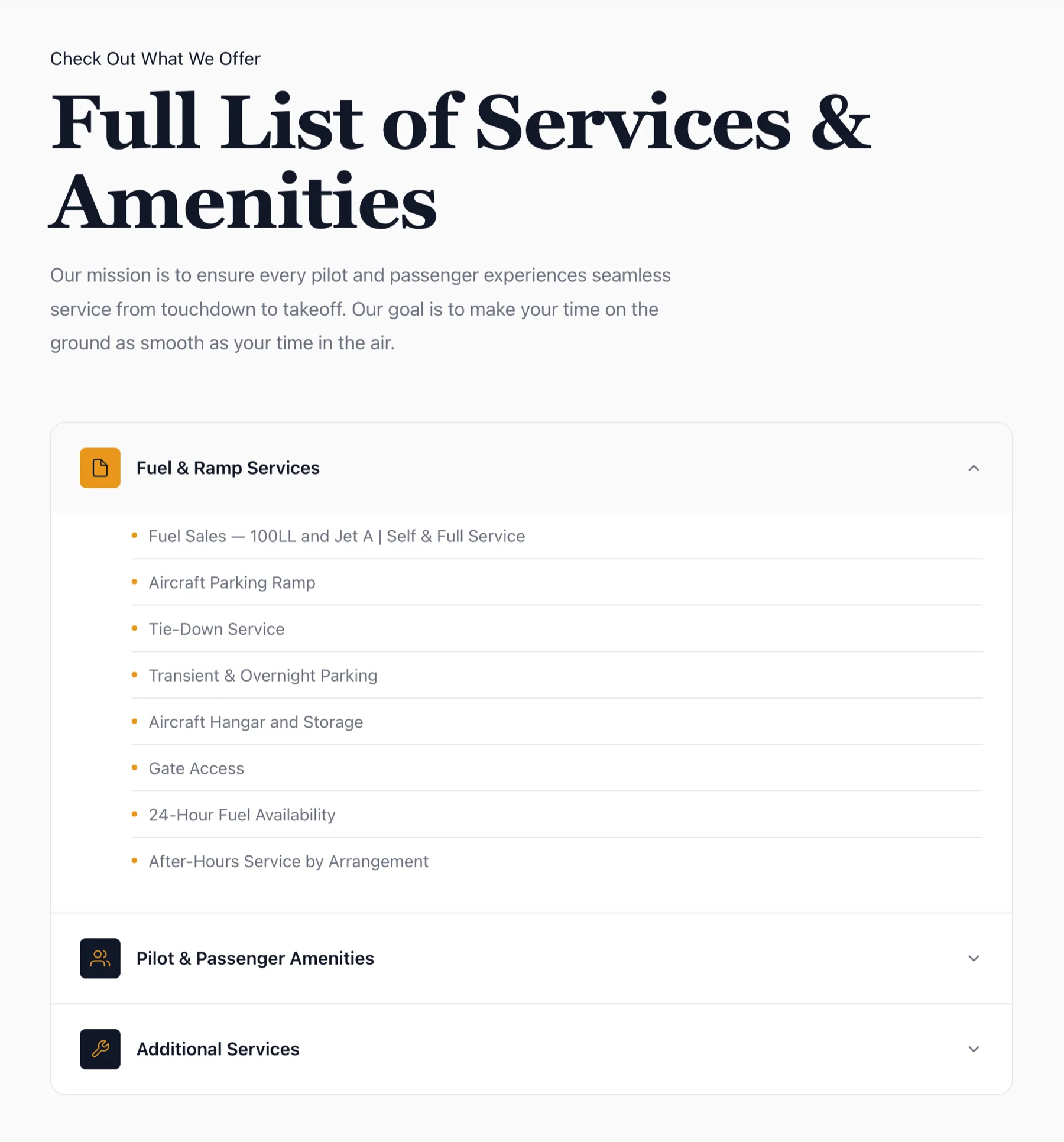 The FBO hub continues with the ground services and amenities that make KMMV an easy stop for transient and based aircraft.