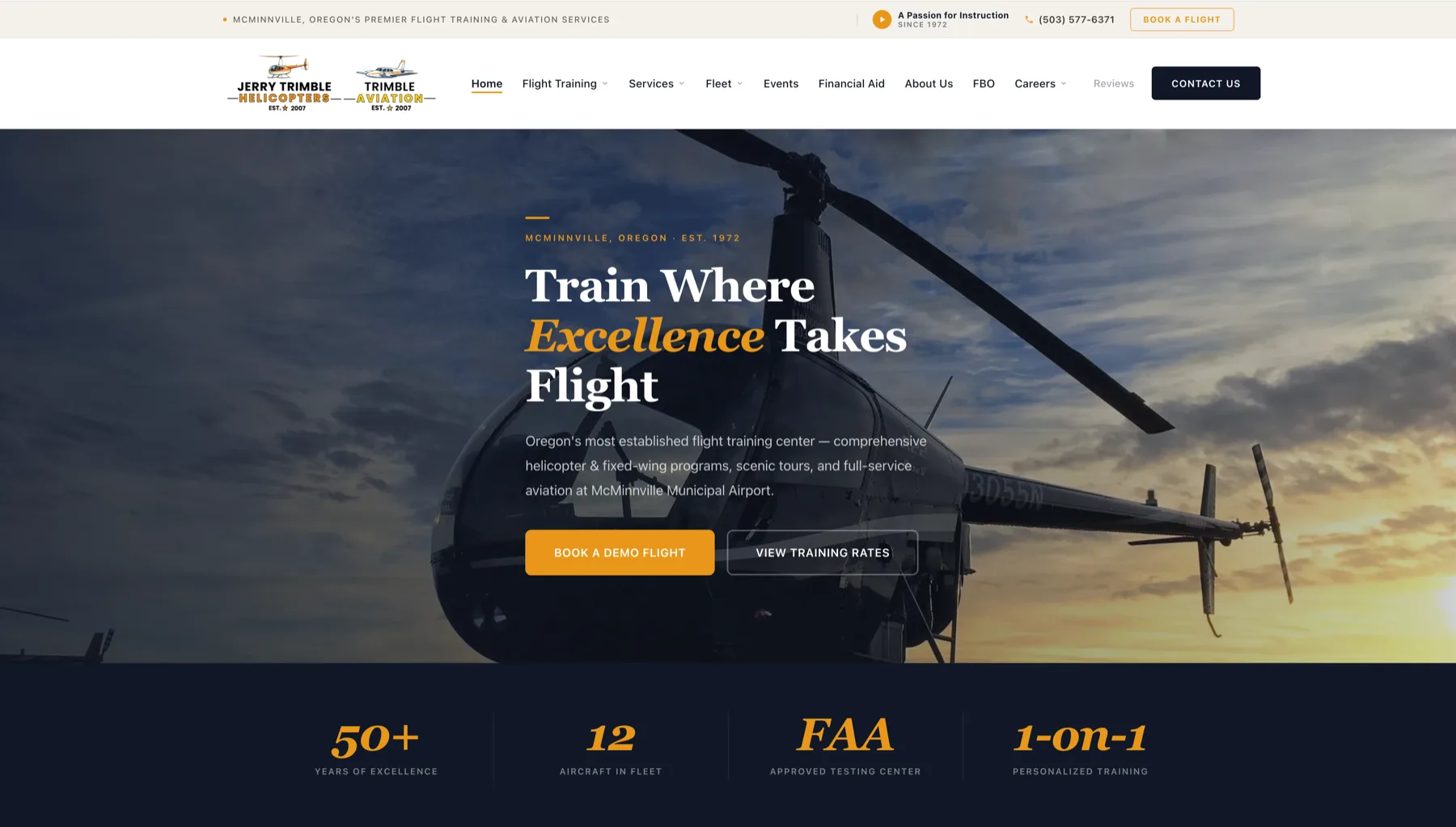 Jerry Trimble Helicopters website screenshot