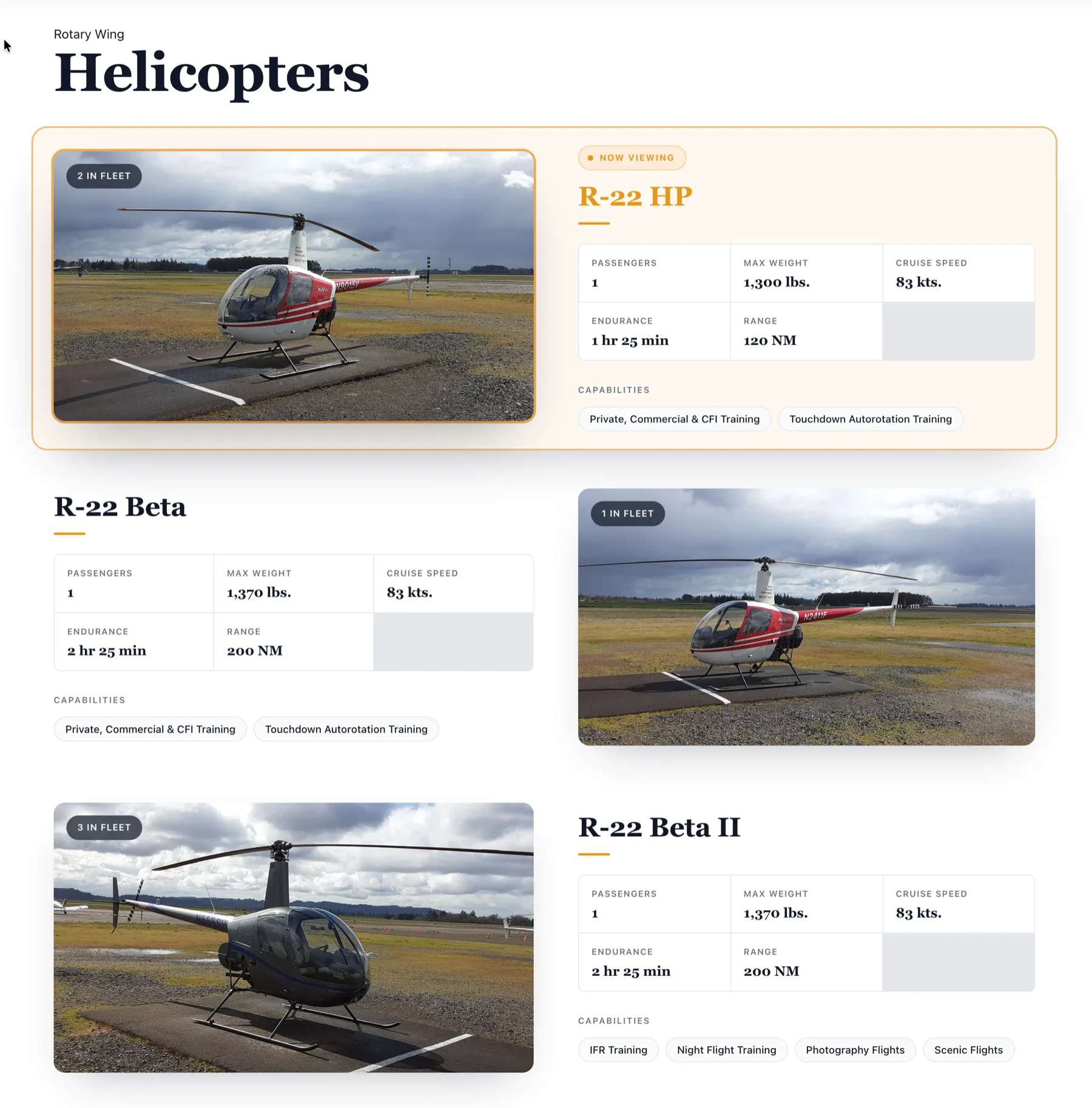 Jerry Trimble Helicopters Fleet — after