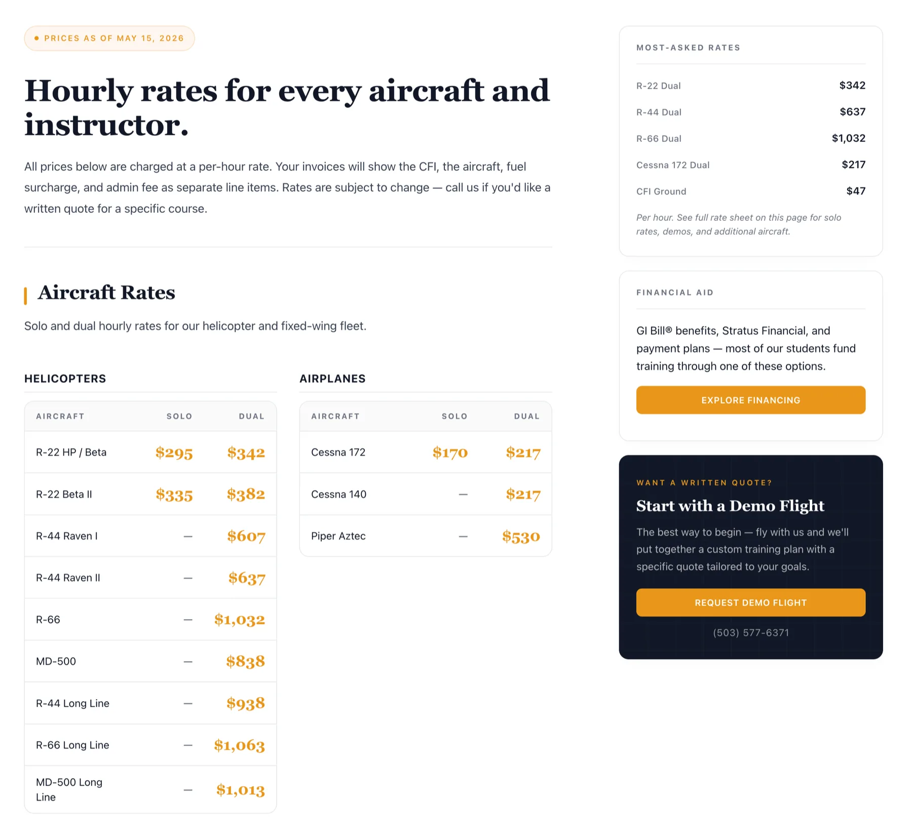 Jerry Trimble Helicopters Training Rates — after