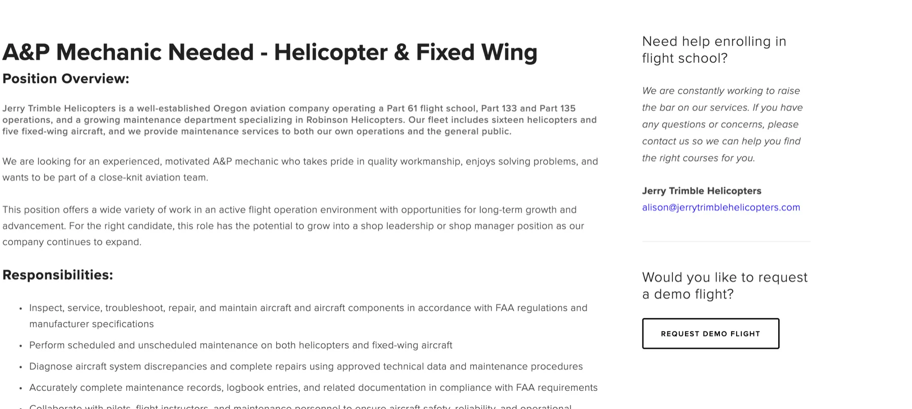 Jerry Trimble Helicopters Careers — before