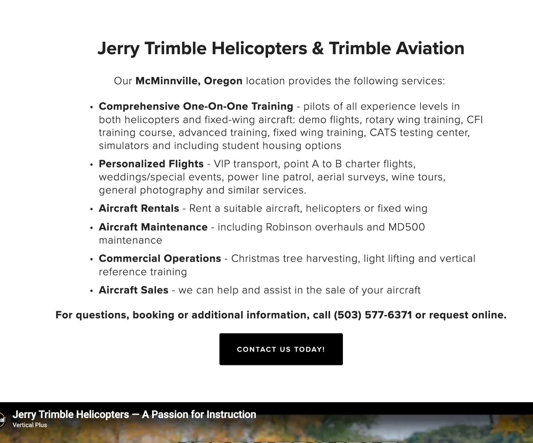 Jerry Trimble Helicopters Services — before