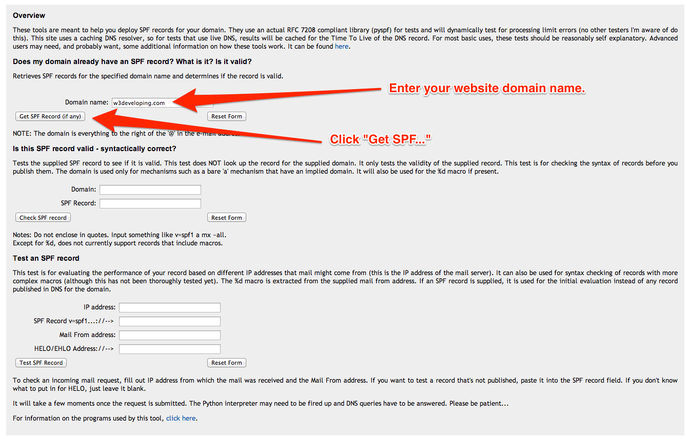 SPF records testing tool