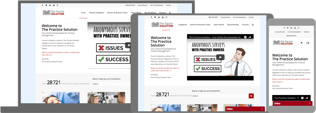 Web design with WordPress for The Practice Solution Magazine