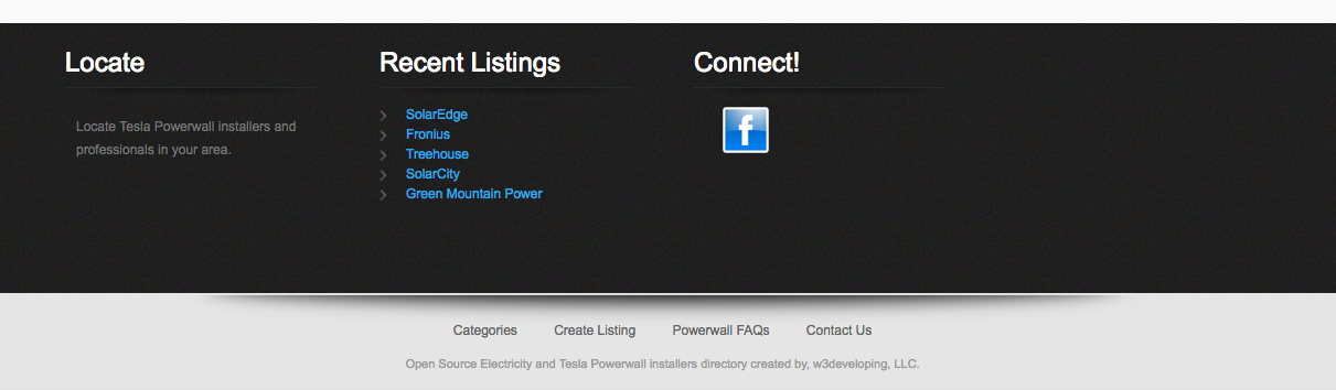 Web design for Tesla Powerwall Installers