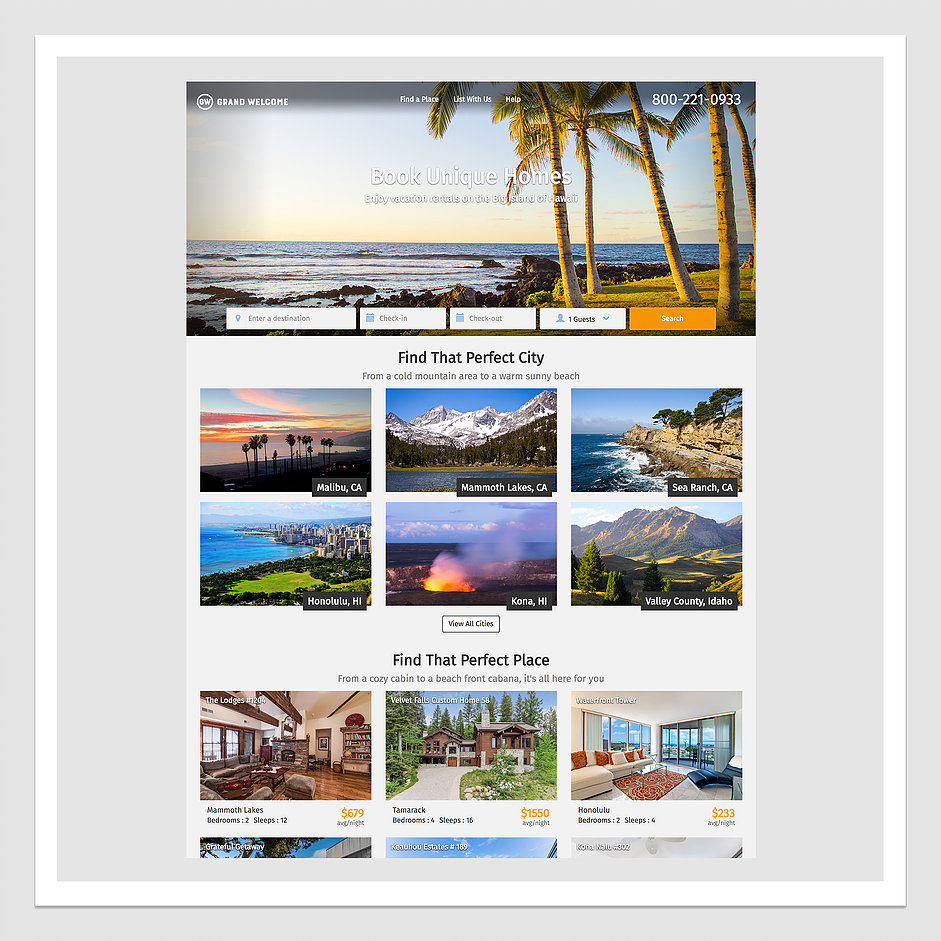 Web design for Hawaii Vacation Rentals
