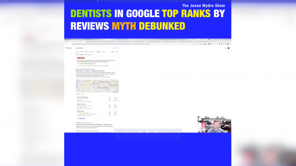 Dentist Google Reviews Top Rank Myth Debunked | The Jason Wydro Show | Ep. 111