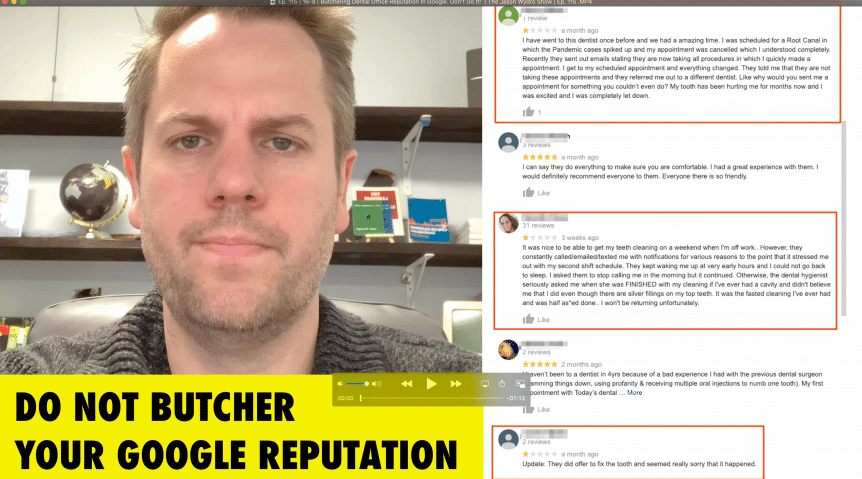 Butchering Dental Office Reputation In Google. Don’t Do It! | Golden Dental Marketing | Ep. 115